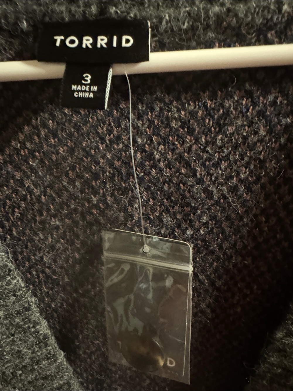 Torrid, NWT Gray Cardigan with Pink & Navy Floral Accents - Picture 2 of 9